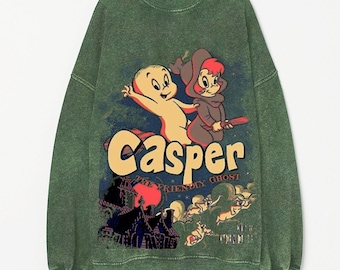 XL, Charcoal) Casper The Friendly Ghost Flying Boo Women's T-Shirt