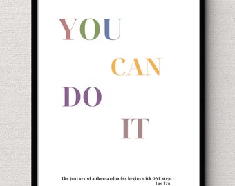 You can do it poster, motivation poster, child's room poster, classroom poster