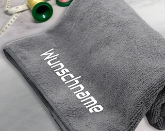 il mio asciugamano in microfibra STITCHERY ricamato con nome - personalizzato e ad asciugatura rapida, ideale per fitness e viaggi
