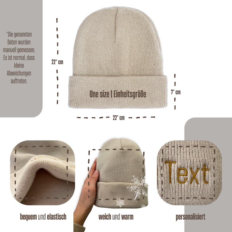 Bonnet brodé du nom ou du texte souhaité Bonnet personnalisé en tricot double épaisseur de haute qualité comme idée cadeau extraordinaire image 4