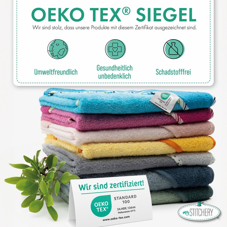 Babyhandduk med huva, Oeko-TEX® Standard 100 - Personlig babyhandduk broderad med namn och motiv bild 5