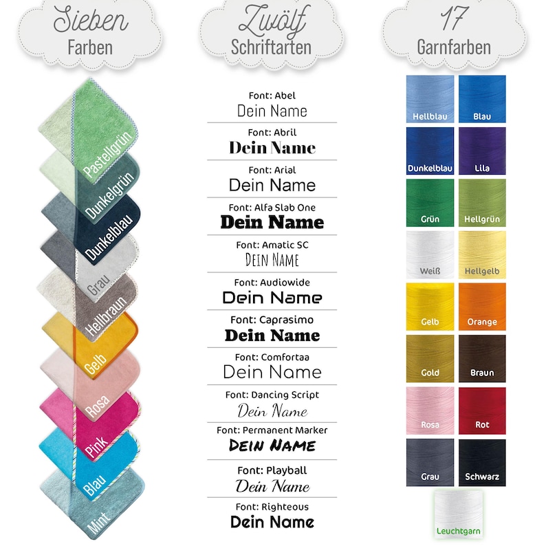 Babyhandduk med huva, Oeko-TEX® Standard 100 - Personlig babyhandduk broderad med namn och motiv bild 6