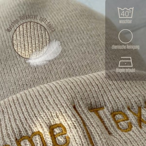 Bonnet brodé du nom ou du texte souhaité Bonnet personnalisé en tricot double épaisseur de haute qualité comme idée cadeau extraordinaire image 3