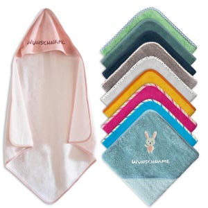 Babyhandduk med huva, Oeko-TEX® Standard 100 - Personlig babyhandduk broderad med namn och motiv bild 2