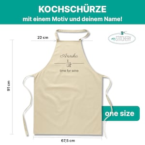 my STITCHERY Schürze personalisiert mit Motiv & Wunschtext bestickt Individuell personalisierte Kochschürze aus hochwertiger Baumwolle zdjęcie 4