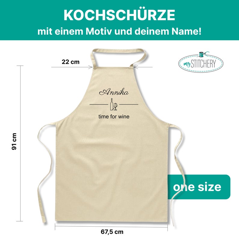 my STITCHERY Schürze personalisiert mit Motiv & Wunschtext bestickt Individuell personalisierte Kochschürze aus hochwertiger Baumwolle zdjęcie 4