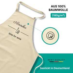 my STITCHERY Schürze personalisiert mit Motiv & Wunschtext bestickt Individuell personalisierte Kochschürze aus hochwertiger Baumwolle Bild 3