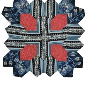 Lucy Boston &quot;Venetian Carnival&quot; Patchwork of the Crosses Square