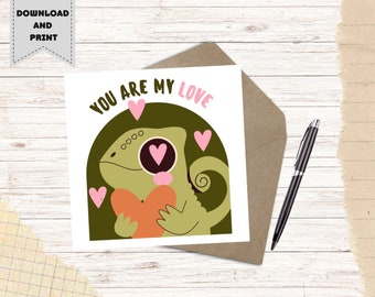 Lizard Love Card "You are my love"