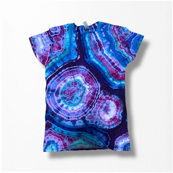 Ladies Medium Ice Dyed T-shirt - Pink Galaxy Geode Tie Dye - Womans fit - Soft & Vibrant