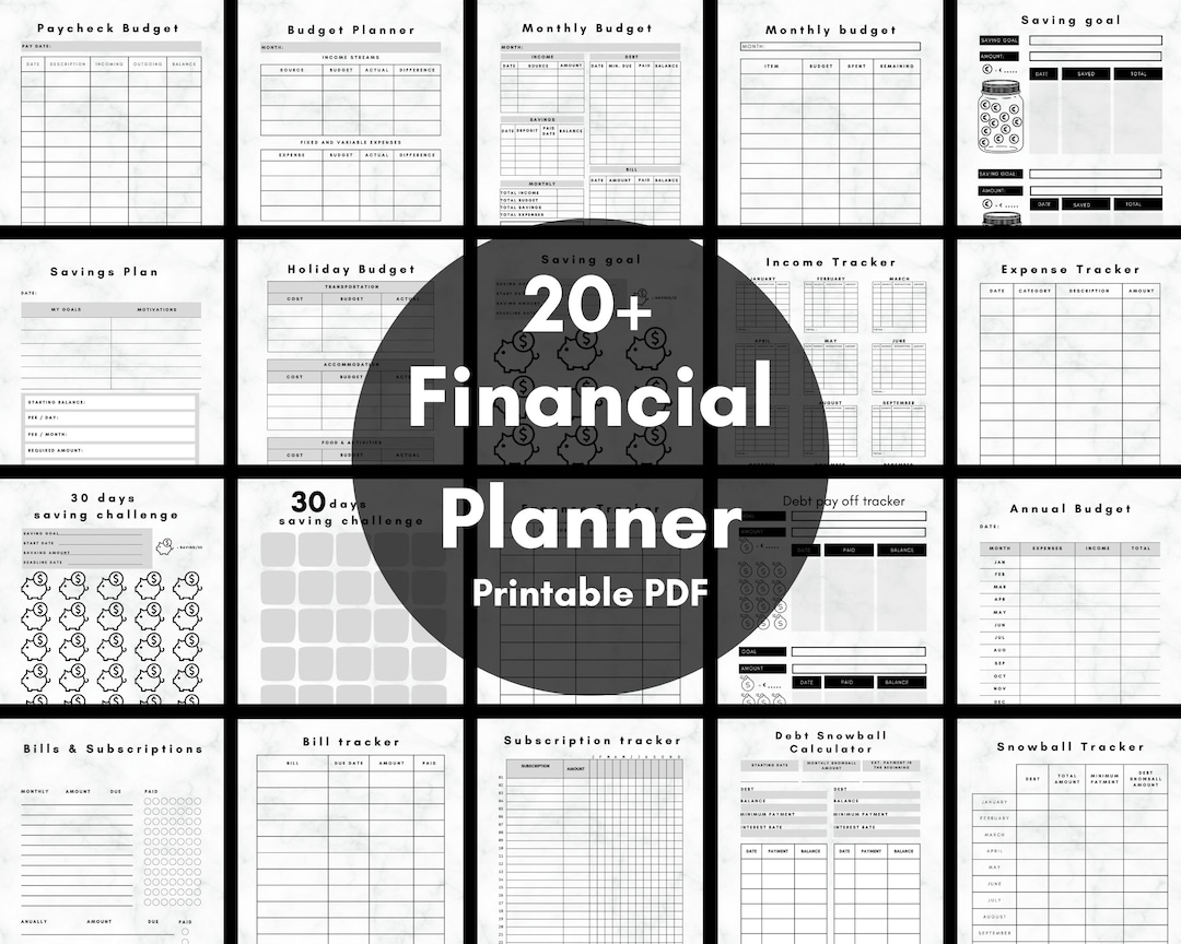 Financial Printable PDF Planner for Beginners| Monthly Budget Tracker ...