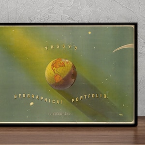 Vintage Earth Kunst Poster, seltener Geographischer Atlas Cover Druck, Altmodisches Geographie Kunstwerk, altes Globe Druck Geschenk, Vintage Wandkunst