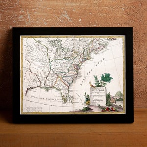 Alte Karte der USA, 1878 Vintage Antique Style Map of America, von A. Zatta, Geschenk für Ihn für Sie Wohnkultur Leinwand Wand Kunst Poster Druck