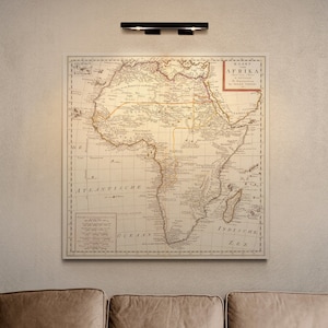 Mapa antiguo de África, mapa antiguo de África de 1763, de D'Anville, regalo para él, regalo para ella, decoración del hogar, lienzo, arte de pared, póster impreso