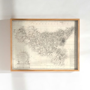 Old Sicily Map, 1794 Antique Style Vintage Map of Sicily Italy, Rare Sicilia Gift Map, Canvas Map Print, Old Historical Wall Art Poster