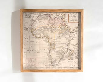 アフリカのヴィンテージ地図イラストプリント｜アンティーク壁飾り