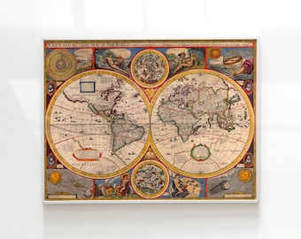 ヴィンテージの世界地図 1936年 アンティークの世界地図 図書館の装飾