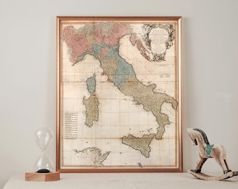 1494年イタリア地図 – ルネサンス期イタリア諸州の版画 | イタリア戦争