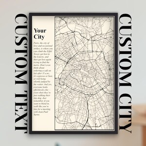 Impression de carte personnalisée définition drôle, n'importe quel plan de la ville, carte personnalisée de style minimaliste, affiche de plan de rue avec texte drôle sarcastique, cadeau d'art mural
