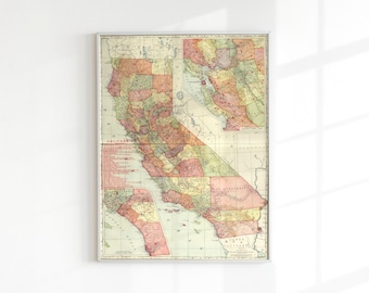 California State Wall Map Large Print Poster - 24