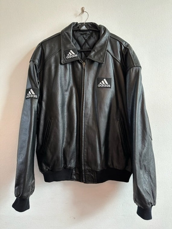Adidas equipment leather jacket deals