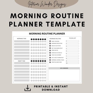 Morning Routine Printable Planner, Miracle Morning, Digital A4 Morning Planner, Instant Download PDF