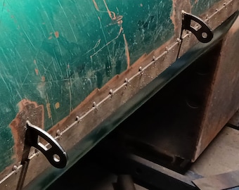 Bbq Smoker Door Handle Bracket - to suit wooded dowel, metal rod or tube on a offset pit cooking chamber door,  see video!
