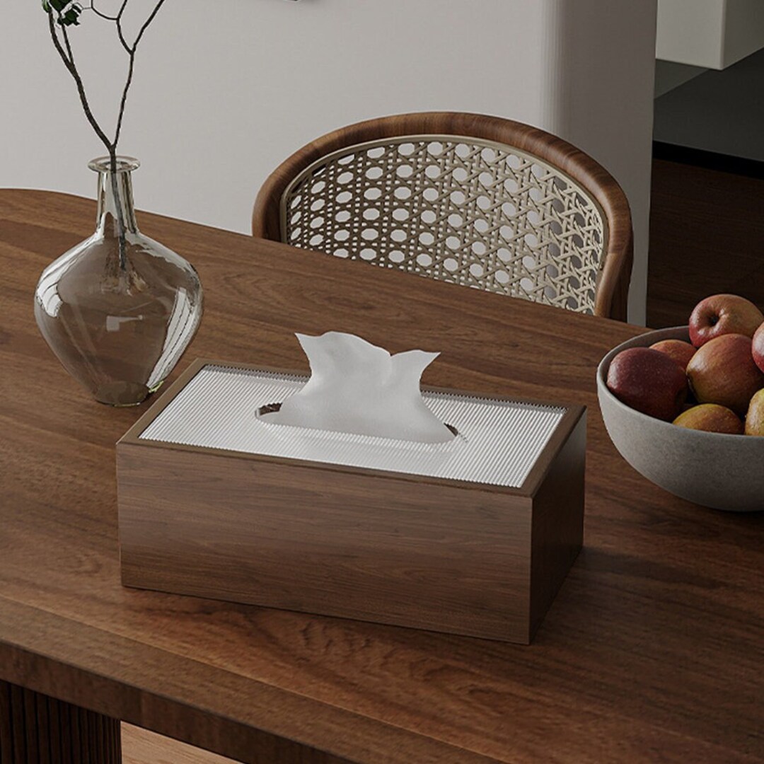 Wood Tissue Box Cover Rectangle With Acrylic Lid Handmade Etsy