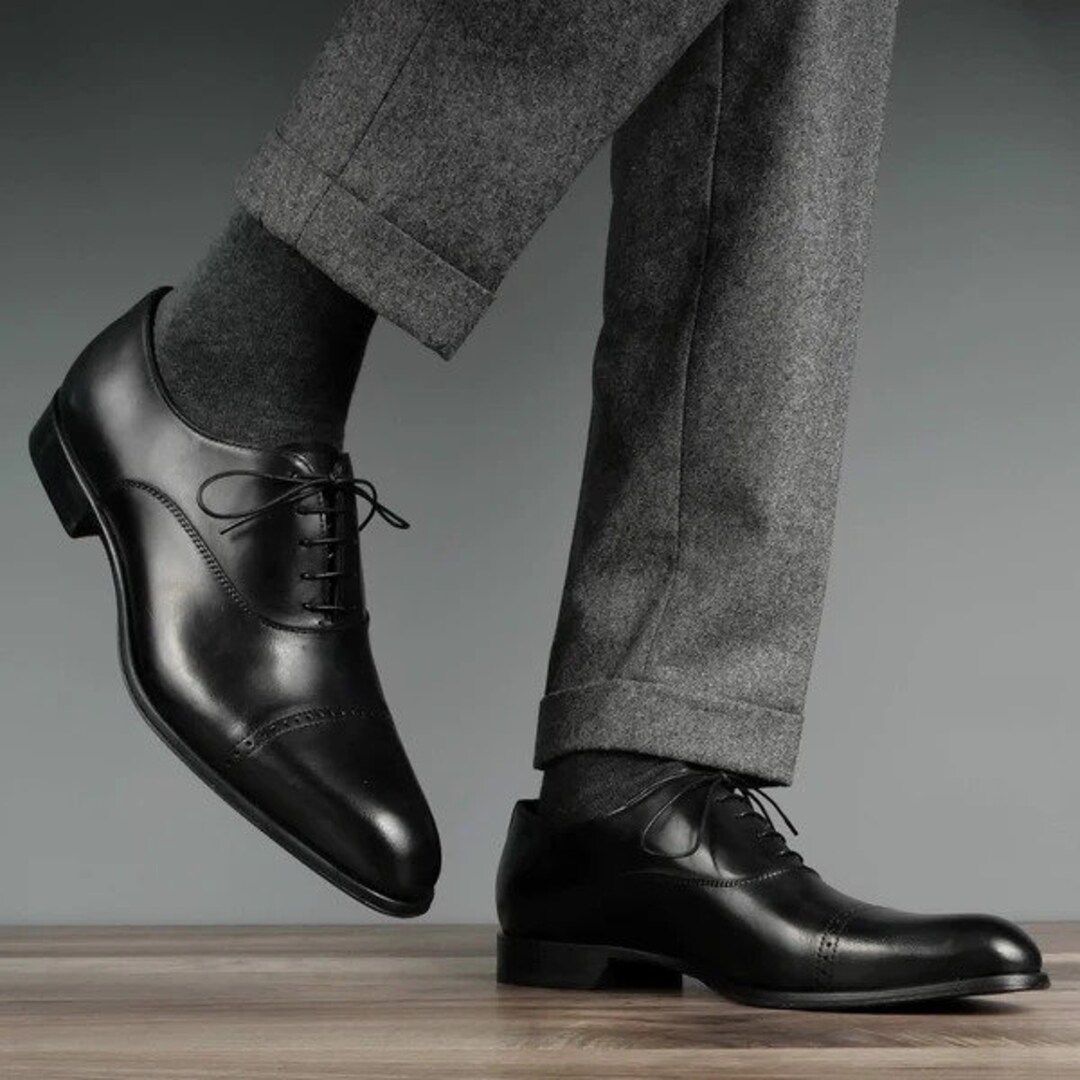 Zapatos Oxford hombre negro con suela de piel - RICKFORD