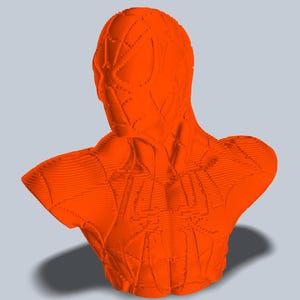 Spiderman Bust Statue Sculpture Sliced Vector LaserCut template DXF PDF