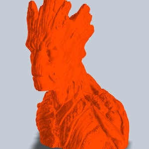Groot Busto Estátua Escultura Fatiada Vector LaserCut modelo DXF PDF
