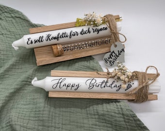 Kerze mit Spruch | Geburtstag | Geschenk | Mitbringsel