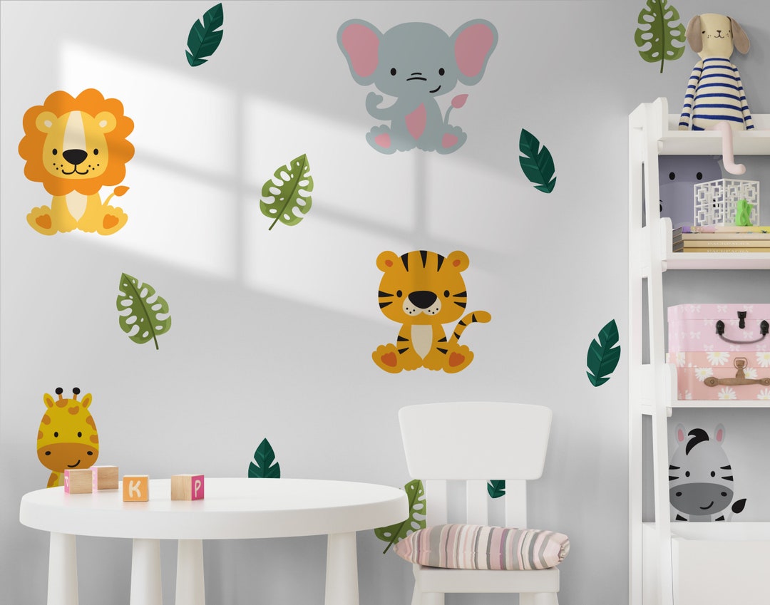 Safari Animals Wall Decals: Jungle Nursery Decor, Peel & Stick - Etsy