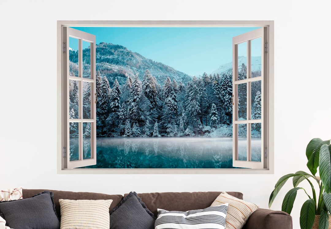 Sticker Beautiful View Out Window Winter Forest Window View Wall Sticker: Removable Peel & Stick Decal - Etsy