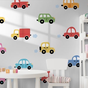 Zestaw naklejek ściennych Samochody, Różne pojazdy, Transport, Zdejmowane, łatwe do odklejenia i przyklejenia naklejki - SunflowerStickers