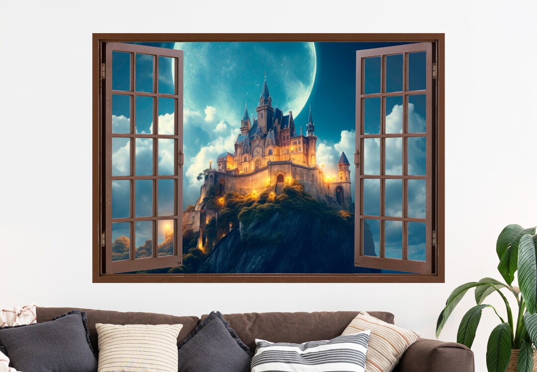 Magic Castle Window View Wall Sticker: Removable Peel & Stick Decal - Etsy