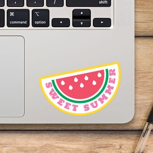Sweet Summer Laptop Sticker, Colorful Watermelon Sticker, Mackbook Vinyl Sticker, Cartoon Sticker - SunfloweerStickers