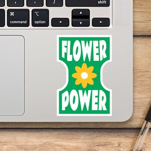 Flower Power Laptop Sticker, Colorful Abstract Flower Sticker, Mackbook Vinyl Sticker, Cartoon Sticker - SunfloweerStickers