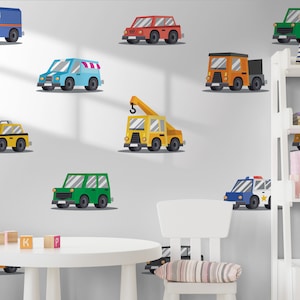 Zestaw naklejek ściennych Samochody, Różne pojazdy, Transport, Zdejmowane, łatwe do odklejenia i przyklejenia naklejki - SunflowerStickers