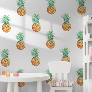 Ananas set muurstickers, verwijderbare, eenvoudig te verwijderen stickers - SunflowerStickers