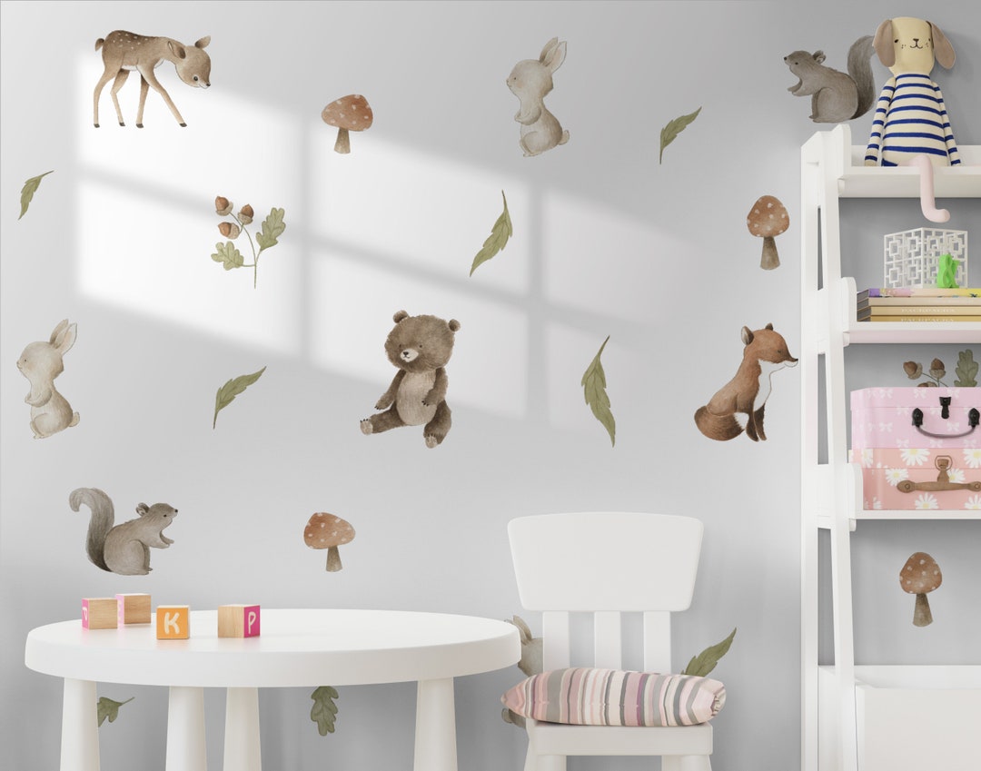 Forest Animals Wall Decals: Peel & Stick Nursery Decor - Etsy