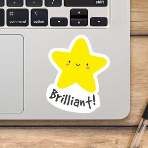 Brillante pegatina para computadora portátil, linda pegatina de estrella, pegatina de vinilo Mackbook, pegatina de dibujos animados - SunfloweerStickers