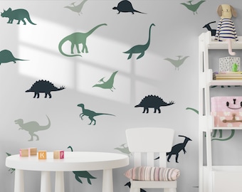 Dinosaurs Set of Wall Stickers, Various Dinos, Removable Easy Peel & Stick Decals - SunflowerStickers