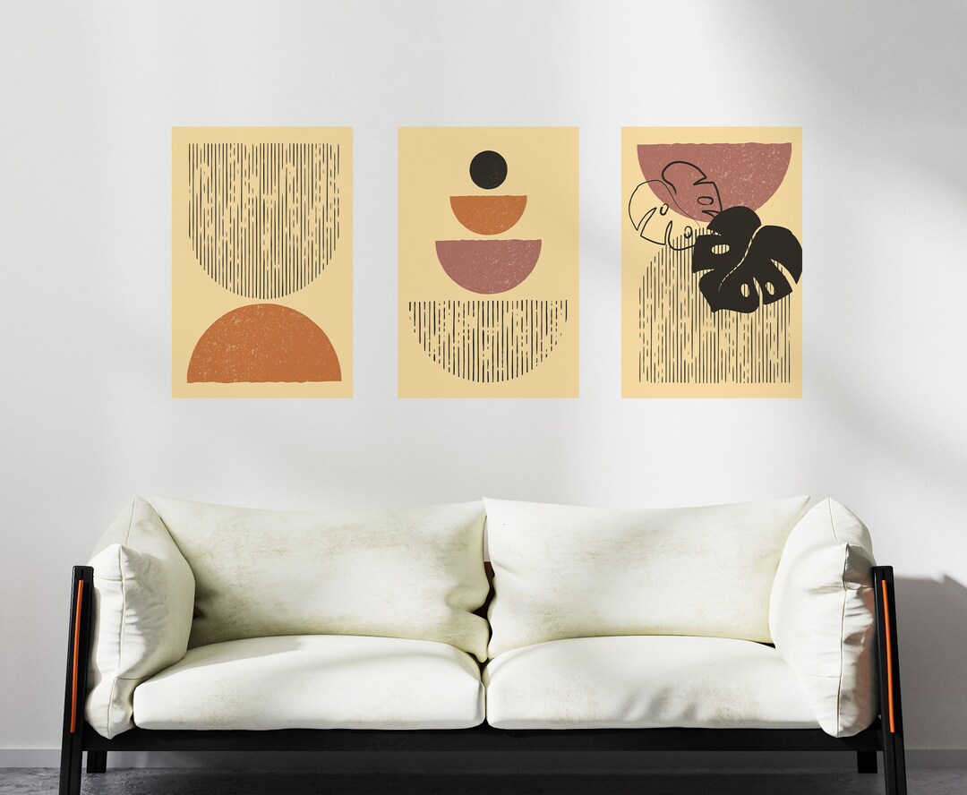Boho Wall Decal Set: Geometric Art, Removable Peel & Stick - Etsy