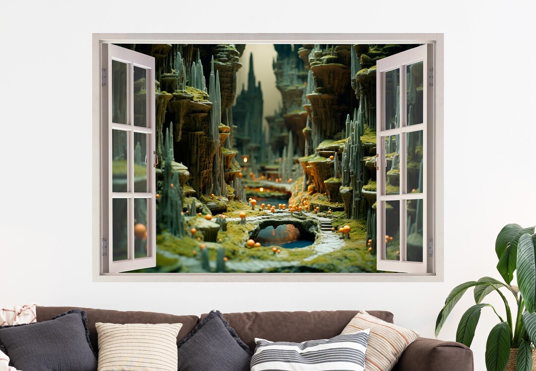 3D Forest Window View Wall Decal, Removable Peel & Stick - Etsy