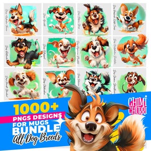 Mugs Tumblers PNG Wraps Bundle of 2000+ Dog Breed