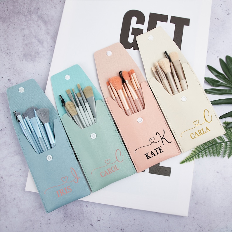 Personalized Makeup Brushes Setmakeup Brush Bagbridesmaid Etsy