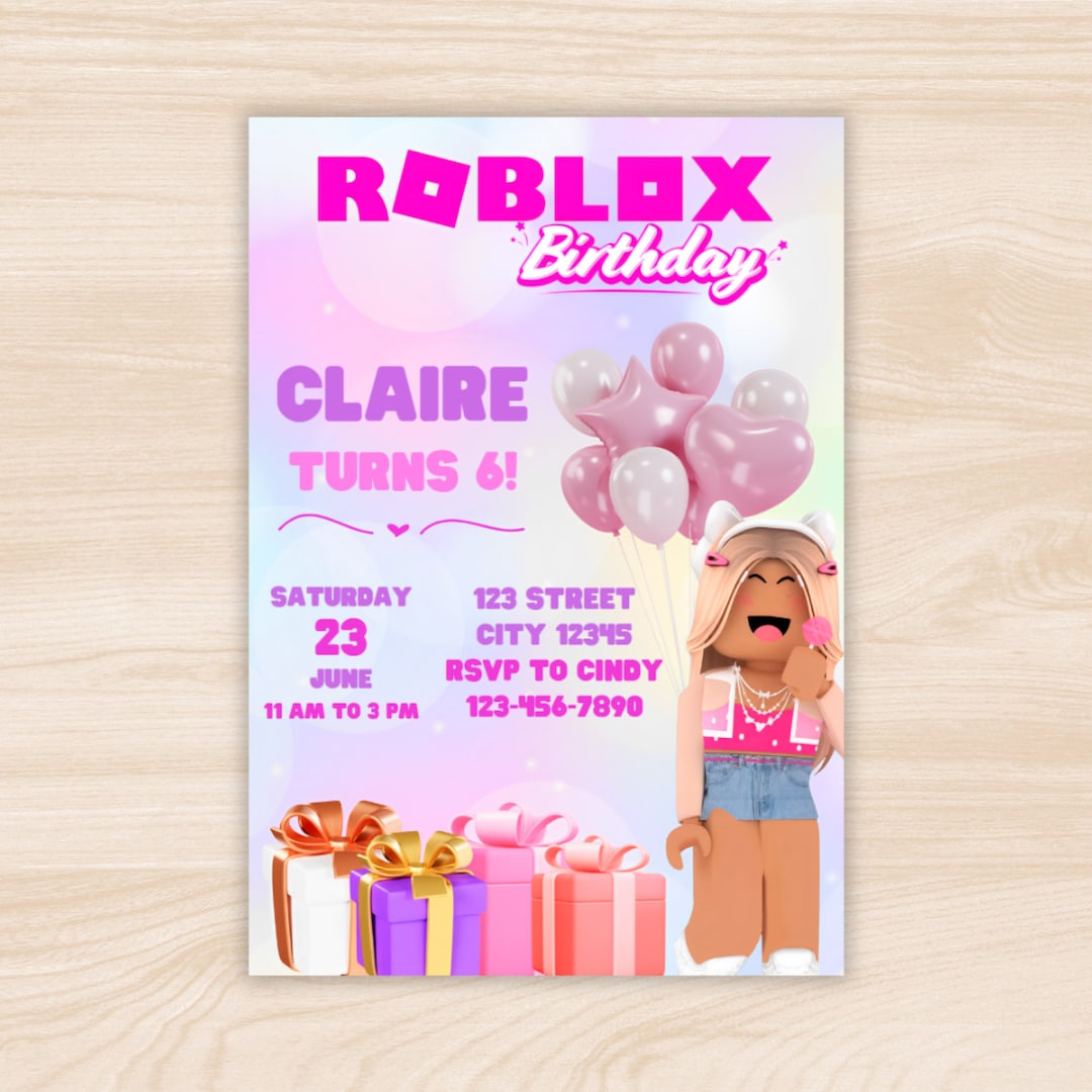 Editable Roblox Invitation Roblox Invite Roblox Birthday - Etsy