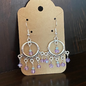 Purple chandelier earrings
