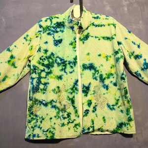 Alia And Green Batik Design Veste Suzani traditionnelle Jaipuri fonctionnelle Taille unique 26"